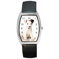 55190649 Black Leather Watch (tonneau)