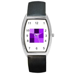 Purple Shades Black Leather Watch (tonneau) by PurpleVIP