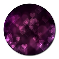 Purple Bokeh 8  Mouse Pad (round) by PurpleVIP