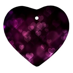 Purple Bokeh Ceramic Ornament (heart)