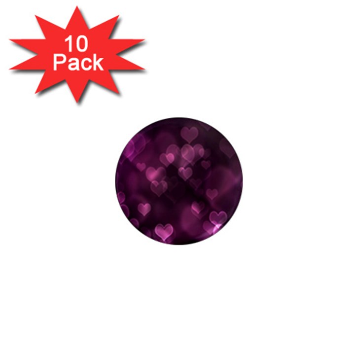 Purple Bokeh 10 Pack Mini Magnet (Round)