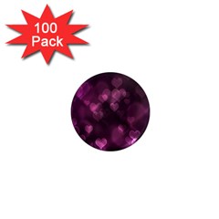 Purple Bokeh 100 Pack Mini Magnet (round) by PurpleVIP