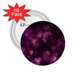 Purple Bokeh 10 Pack Regular Button (round)