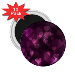 Purple Bokeh 10 Pack Regular Magnet (round)