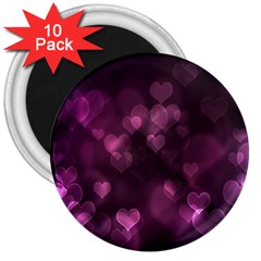 Purple Bokeh 10 Pack Large Magnet (round) by PurpleVIP