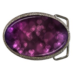 Purple Bokeh Belt Buckle (oval)