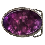 Purple Bokeh Belt Buckle (Oval) Front