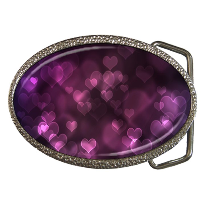 Purple Bokeh Belt Buckle (Oval)