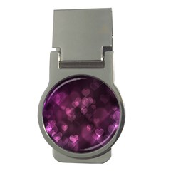 Purple Bokeh Money Clip (round)