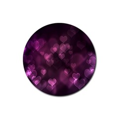 Purple Bokeh 4 Pack Rubber Drinks Coaster (round) by PurpleVIP