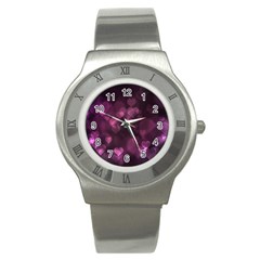 Purple Bokeh Stainless Steel Watch (round) by PurpleVIP