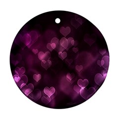 Purple Bokeh Twin-sided Ceramic Ornament (round)