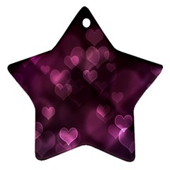 Purple Bokeh Twin-sided Ceramic Ornament (star)