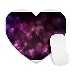 Purple Bokeh Mouse Pad (heart) by PurpleVIP