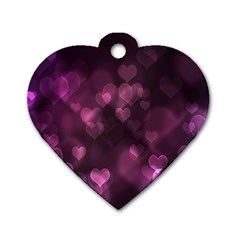 Purple Bokeh Single-sided Dog Tag (heart) by PurpleVIP