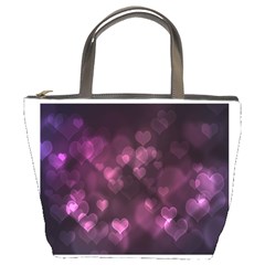 Purple Bokeh Bucket Handbag