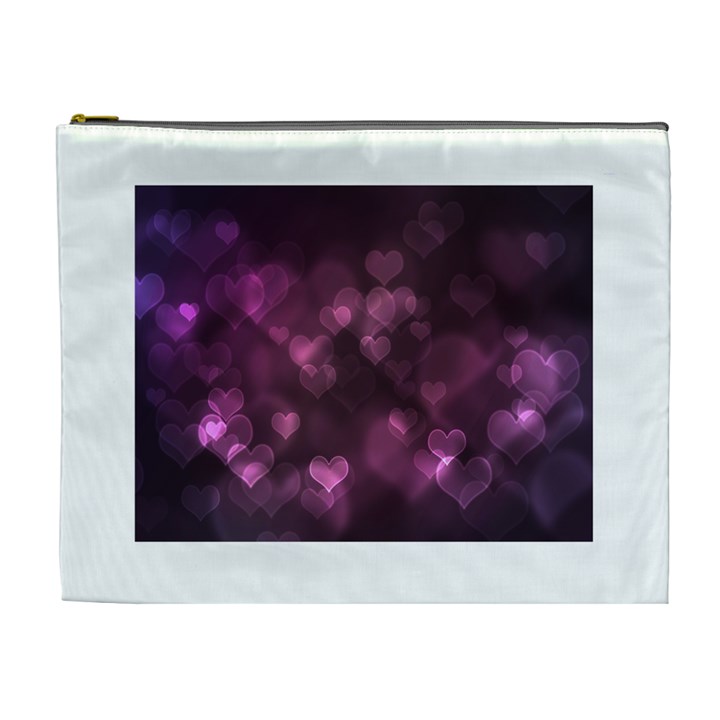 Purple Bokeh Extra Large Makeup Purse