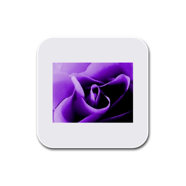 Purple Rose 4 Pack Rubber Drinks Coaster (Square)