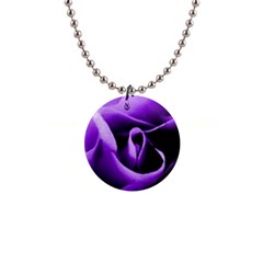 Purple Rose Mini Button Necklace