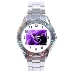 Purple Rose Stainless Steel Analogue Watch (round)