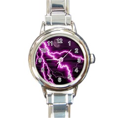 Purple Lightning Classic Elegant Ladies Watch (round)