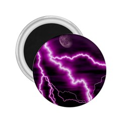 Purple Lightning Regular Magnet (round)