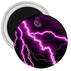 Purple Lightning Large Magnet (round)