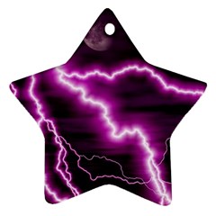 Purple Lightning Ceramic Ornament (star)