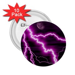 Purple Lightning 10 Pack Regular Button (round)