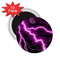 Purple Lightning 10 Pack Regular Magnet (round) by PurpleVIP