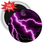 Purple Lightning 100 Pack Large Magnet (Round) Front