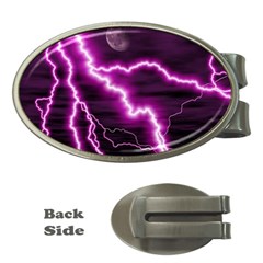 Purple Lightning Money Clip (oval)