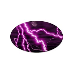 Purple Lightning Sticker (oval)