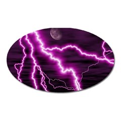 Purple Lightning Large Sticker Magnet (oval)