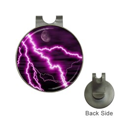 Purple Lightning Hat Clip With Golf Ball Marker