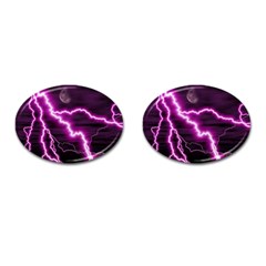 Purple Lightning Oval Cuff Links