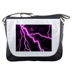 Purple Lightning Messenger Bag