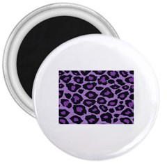 Purple Leopard Print Large Magnet (round)