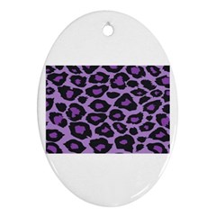 Purple Leopard Print Ceramic Ornament (oval)