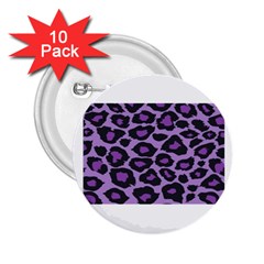 Purple Leopard Print 10 Pack Regular Button (round)