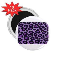 Purple Leopard Print 10 Pack Regular Magnet (round)