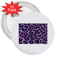 Purple Leopard Print 10 Pack Large Button (round)