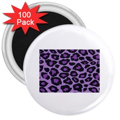 Purple Leopard Print 100 Pack Large Magnet (round)