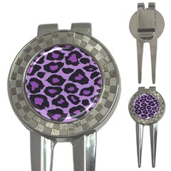 Purple Leopard Print Golf Pitchfork & Ball Marker