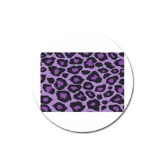 Purple Leopard Print Large Sticker Magnet (round)