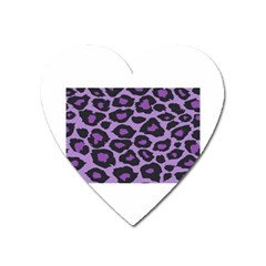 Purple Leopard Print Large Sticker Magnet (heart)