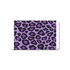 Purple Leopard Print Name Card Sticker Magnet by PurpleVIP