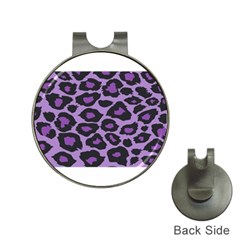 Purple Leopard Print Hat Clip With Golf Ball Marker