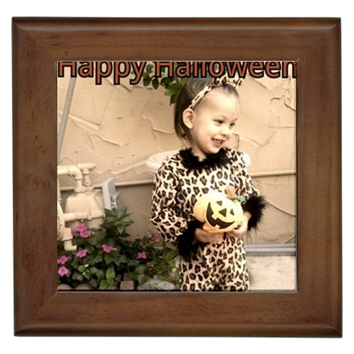 Trick or Treat Baby Framed Ceramic Tile