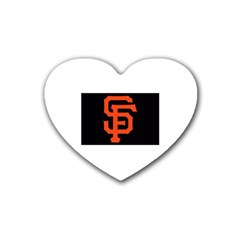 Sf Giants Logo Rubber Drinks Coaster (heart) by tammystotesandtreasures